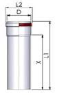 Tricox Alu cső 80 mm, hossz 500 mm, fehér